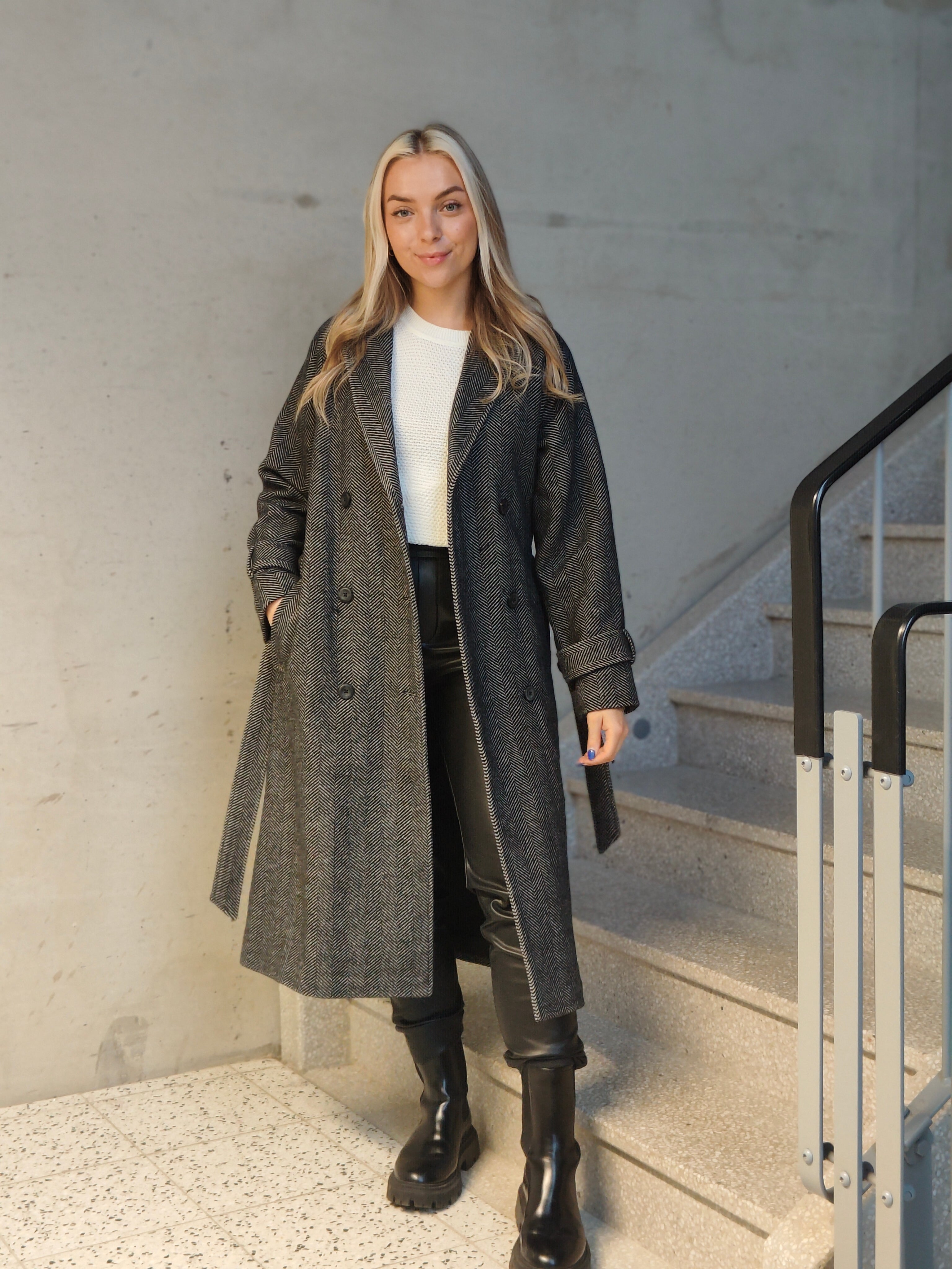 OBJKEILY Coat - Medium Grey Melange